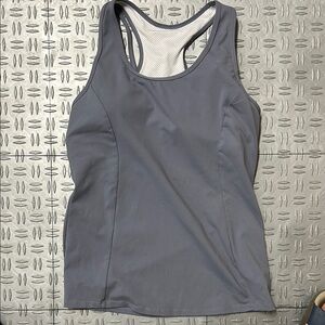 Women’s xl athletic with bra Gray Racerback Tank Top. Yoga Pilates etc